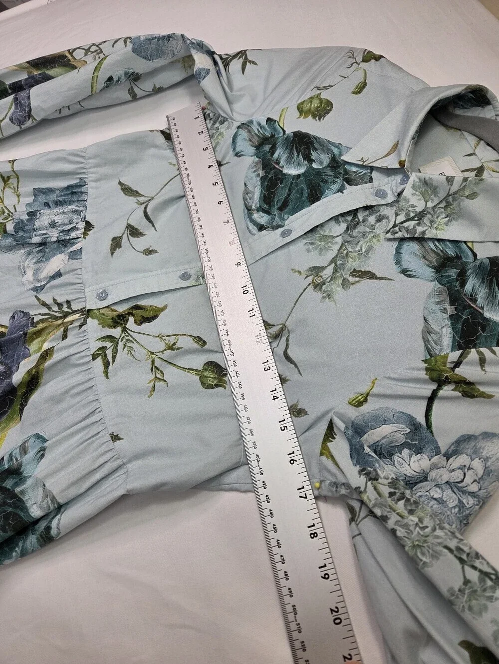 ERDEM‎ Abilene Floral Cotton Poplin Tiered Mini Shirt Dress Estimated Small